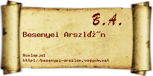 Besenyei Arszlán névjegykártya
